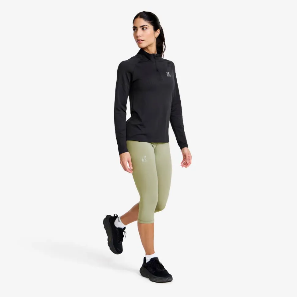 Focus Half-zip Seamless Top Dame