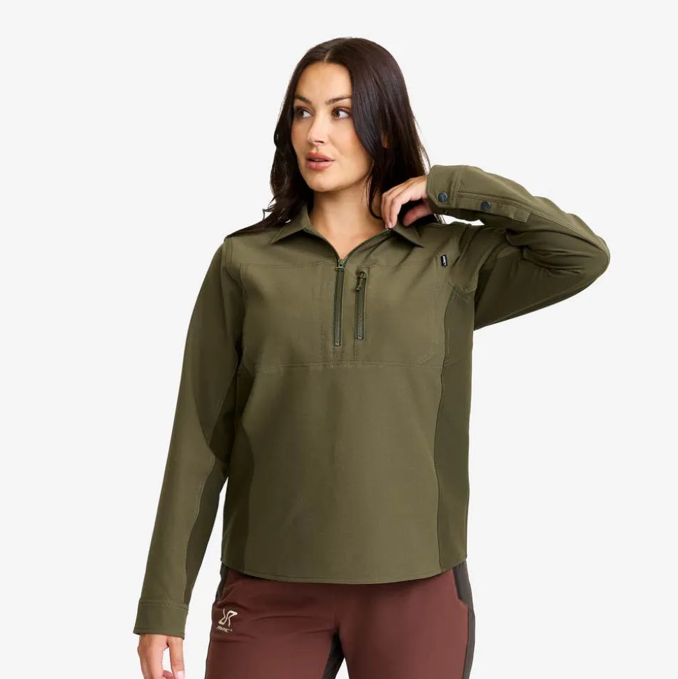 Ridge Half-zip Stretch Shirt Dame
