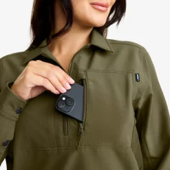 Ridge Half-zip Stretch Shirt Dame